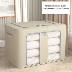 High Quality Clothing Stackable <b>Storage</b> Bag <b>Bins</b> 2 Windows Home Closet Organizer Steel Frame Folding <b>Storage</b> Box - Product Image 6
