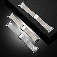 Elegante moda encantos liberación rápida fina Acero inoxidable siete cuentas correa de Metal pulsera reemplazo para reloj inteligente 20/22mm