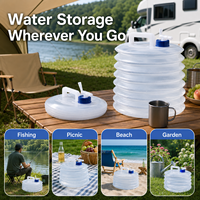 Indispensable pour le camping : Bidon d'eau pliable 10L avec robinet intégré, sans BPA, écologique, léger et portable, se plie à plat, vide