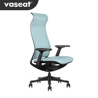 Chaise de bureau exécutive ergonomique moderne Vaseat V5-BH-02, design tout-en-un à dossier haut, réglable, en métal et tissu, avec système de levage BIFMA