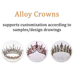 Logo personnalisé feuilles cristaux mariée mariage diadème OEM/ODM couronnes de <span class=keywords><strong>princesse</strong></span> pour Quinceanera strass couronne décorative en métal - Product Image 2