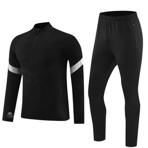 Ensemble de survêtement de sport léger et ajusté pour l'entraînement de football, avec fermeture éclair quart de tour, manches raglan et motif <span class=keywords><strong>chevron</strong></span>, idéal pour le jogging et la course à pied - Product Image 3