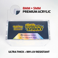 Boîte de rangement Premium ETB en acrylique pour cartes Elite Trainer Box, avec couvercle magnétique résistant à l'eau et aux UV