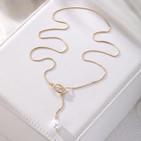 Collier de style baroque avec imitation de perles, pendentif en perle, chaîne de pull pour femme, bijoux