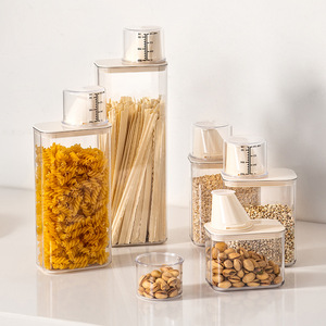 Sealed Food Grade Storage Jar With Graduations Rectangle For Grains And Cereals 400ml 700ml 1200ml 1600ml - Product Image 3