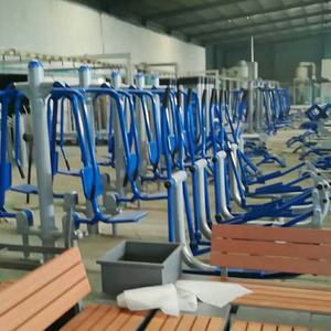 Appareil <span class=keywords><strong>de</strong></span> musculation extérieur en acier durable et écologique, presse pectorale assise à deux postes, pour entraînement des bras, du dos et du tronc, destiné aux parcs et communautés - Product Image 6