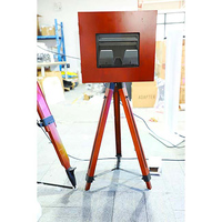 Photomaton magique avec miroir, grand format, en bois, 15,6 pouces, écran tactile, roues, ballon intelligent, complet