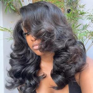 วิกผมแท้แบบไม่ต้องใช้กาว ความหนาแน่น 400 แบบลอนเด้งดึ๋ง วิกผมลูกไม้ HD สำหรับผู้หญิง แบบ <span class=keywords><strong>Super</strong></span> Double Drawn 13x6/13x4 - Product Image 3