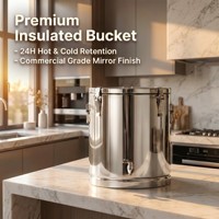 Kommerzieller Edelstahl Isolierter Lebensmittelbehälter |   Buffet-Speisenwärmer Thermobehälter mit Deckel für Catering und Restaurants