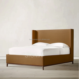 Cama Moderna <span class=keywords><strong>de</strong></span> Pared con Tamaño Personalizado Sigma, <span class=keywords><strong>Madera</strong></span> Sólida con Chapa <span class=keywords><strong>de</strong></span> Roble, Cama King Size con Dosel <span class=keywords><strong>de</strong></span> Tela - Product Image 5