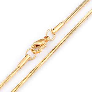 สร้อยคอสแตนเลสชุบทอง 14K 18K <span class=keywords><strong>24K</strong></span> สีดำ โรสโกลด์ ทรงกลม แบบงู สำหรับผู้หญิง ขายส่ง - Product Image 5