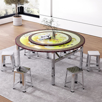 Table ronde pliante moderne de 6 pieds pour banquets d'hôtel, mariages, restaurants à usage commercial, mobilier en acier inoxydable pour 10 personnes