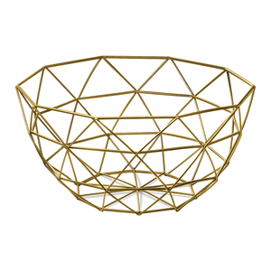 Luxury Geometric <b>Storage</b> Bowl Custom Design Golden Metal Wire Fruits Vegetables Decorative <b>Basket</b> - Product Image 2