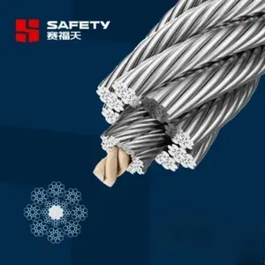 Esmagamento resistente à corrosão High Carbon 9 * 17s-Iwrc Csc Tipos Steel Core Wire Rope para Elevador Hoist Traction Cable 18mm 19mm