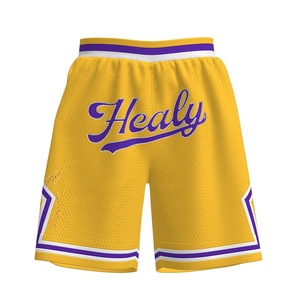 Herenshorts basketbal, custom patch borduurwerk, sneldrogend, hoge kwaliteit, heavy mesh, met zakken - Product Image 6