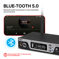 Système de sonorisation professionnel portable sans fil à 2 canaux FR-102 avec moniteur intra-auriculaire et microphone à condensateur 120 dB, casque métallique