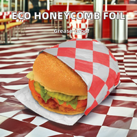 Conception de tailles différentes papier alvéolé Sandwich Wrap isolé Burger papier d'emballage