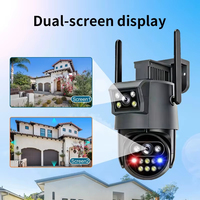 Cámara de Seguridad CCTV para el Hogar, Luz Nocturna Solar, Visión Nocturna a Todo Color AOV, Hieasy, Doble Lente PTZ, 4G LTE, WiFi, IP66, Seguimiento de Movimiento por IA