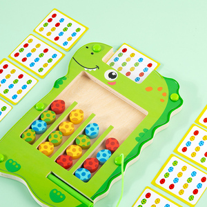 New Hot Selling Early Educational Dinosaur Egg Color Sorting Balance Game Montessori Wooden Matching Toy for Toddler Baby - Product Image 2