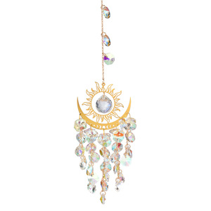 Stock de gros du fabricant pour l'exportation : Ornements artisanaux en cristal blanc pour l'éclairage de jardin, Cristal Œil de Démon Soleil et Lune - Product Image 1
