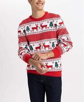 2025 Custom Großhandel Strick Männer Weihnachts pullover Familien muster Jacquard Neujahrs pullover Hässlicher Weihnachts pullover Unisex