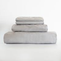 Ensemble de draps en satin 100% coton personnalisé, 400 fils, taille Queen King, gris, pour la maison, l'hôtel, luxe, respirant, doux
