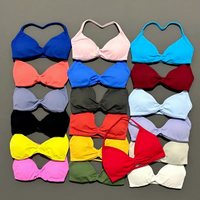 Soutien-gorge de sport sans couture pour femme, col halter, antichoc, push-up, pour yoga, entraînement, fitness, gym, athlétisme