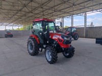 Tracteur agricole à cabine fermée de 50 CV, pneus larges, 4 roues motrices