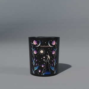 C&amp;H Spiritual Love Scented <strong>Candle</strong> Glass <strong>Candle</strong> Jar <strong>Gothic</strong> Art Black Jar <strong>Candle</strong> with Crystal &amp; Floral Accent for Home Decoration - Product Image 5