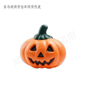 Statuetta di Zucca Nera in Resina Personalizzata con Superficie Testurizzata Retrò per Decorazioni di Halloween, Ornamento Artigianale Spaventoso - Product Image 5
