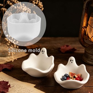 Molde de silicona para tazón de resina de Halloween, molde DIY para tazón de almacenamiento, molde de resina epoxi para fundición de yeso, decoración artesanal para mesa de Halloween en el hogar - Product Image 1
