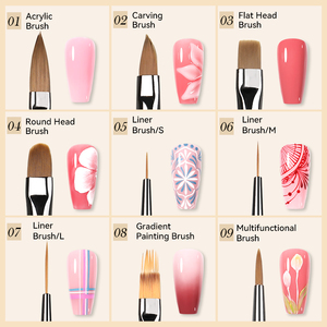 BORN PRETTY PRO 4 tailles de brosse à <span class=keywords><strong>ongles</strong></span> en nylon à haute élasticité <span class=keywords><strong>pour</strong></span> extension <span class=keywords><strong>UV</strong></span> <span class=keywords><strong>Gel</strong></span> Nail Pen Design Lines Brosse à <span class=keywords><strong>ongles</strong></span> acrylique - Product Image 6
