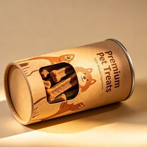 Custom Pet Food <b>Paper</b> Tube Food Grade Aluminum Foil Sealed Round Can Moisture Proof Cylinder Packaging for Dog Cat Freeze Dried - Product Image 3