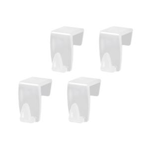 Juego de 4 ganchos para puertas y ventanas, ganchos de plástico blanco para montaje en pared para uso doméstico - Product Image 1