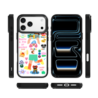 Coque de téléphone AG Feeling Black Edge avec motif Gilding Island Girl pour iPhone 17, 17 Pro Max, 16 Pro, 15, 15 Pro Max – Coque magnétique