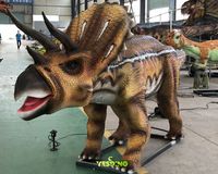 Dinosaures animatroniques Triceratops de 5 m, modèle de dinosaure électrique fait main à télécommande, à vendre