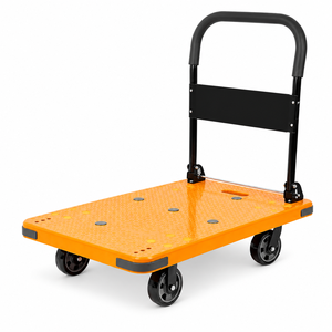 Steel Foldable <b>Portable</b> Industrial Platform Hand Cart Four-Wheel Warehouse <b>Trolley</b> Detachable Cargo Transport Hand Truck - Product Image 3