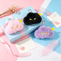 Pendentif en peluche Nuage d'humeur Nuage de foudre, Breloque mignonne pour sac, Porte-clés créatif, Ornement à suspendre pour sac à dos, Poupée en peluche Nuage sombre