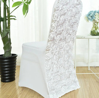 Housse de chaise en spandex prix d'usine Housse de chaise arrière en rosette pour événements