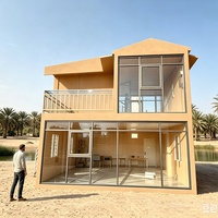 Maison conteneur préfabriquée à double étage KD, structure en acier, villa de vacances avec balcon et décoration intérieure complète