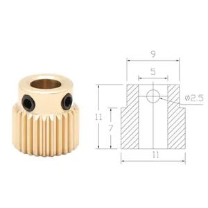 Engranaje Extrusor de Latón Mejorado de 26/40 Dientes, 5 Piezas, Engranaje de Alimentación MK7 MK8 para <span class=keywords><strong>Impresora</strong></span> <span class=keywords><strong>3D</strong></span> Ender 3 CR10 <span class=keywords><strong>Anet</strong></span> <span class=keywords><strong>A8</strong></span> - Product Image 2