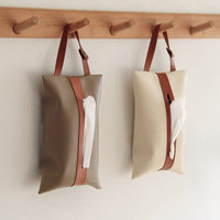 Distributeur de mouchoirs et de serviettes en cuir PU fait main de style américain, respectueux de l'environnement, pour hôtels, emballage en carton