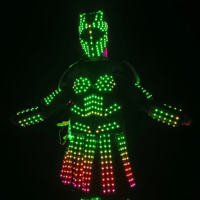 Costume de robot LED télécommandé pour fille, armure lumineuse rechargeable à laser coloré, combinaison pour femme, casque pour filles, cosplay, fête