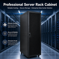 Armoire de serveur réseau robuste en maille noire pour installation en salle informatique, vente en gros d'usine