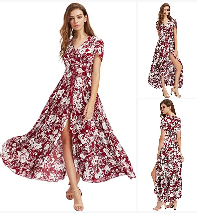 Vestido de verano informal de rayón con hombros descubiertos, bohemio, para mujer, fiesta, novedad de 2021