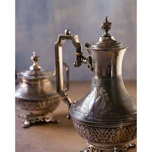 Daniele F. French Silver <b>Metal</b> Tea Set with Elegant <b>Kettle</b> and Pot for Tea Lovers - Product Image 4