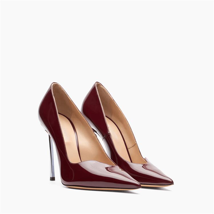 Elegant Women's Red Black Gradient Stiletto Pumps