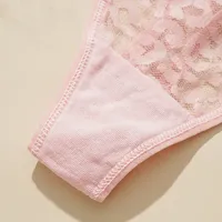 Celana dalam wanita pinggang rendah, pakaian dalam wanita nyaman lembut, celana dalam Hollow Out Solid Thong transparan seksi, renda G-String pinggang rendah