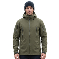 Veste Softshell imperméable kaki coupe-vent à fermeture éclair intégrale, vêtement tactique pour la randonnée en plein air