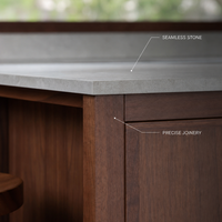 Meubles de cuisine modernes en noyer de style mid-century, solution de mobilier sur mesure pour toute la maison, idéale pour les projets résidentiels